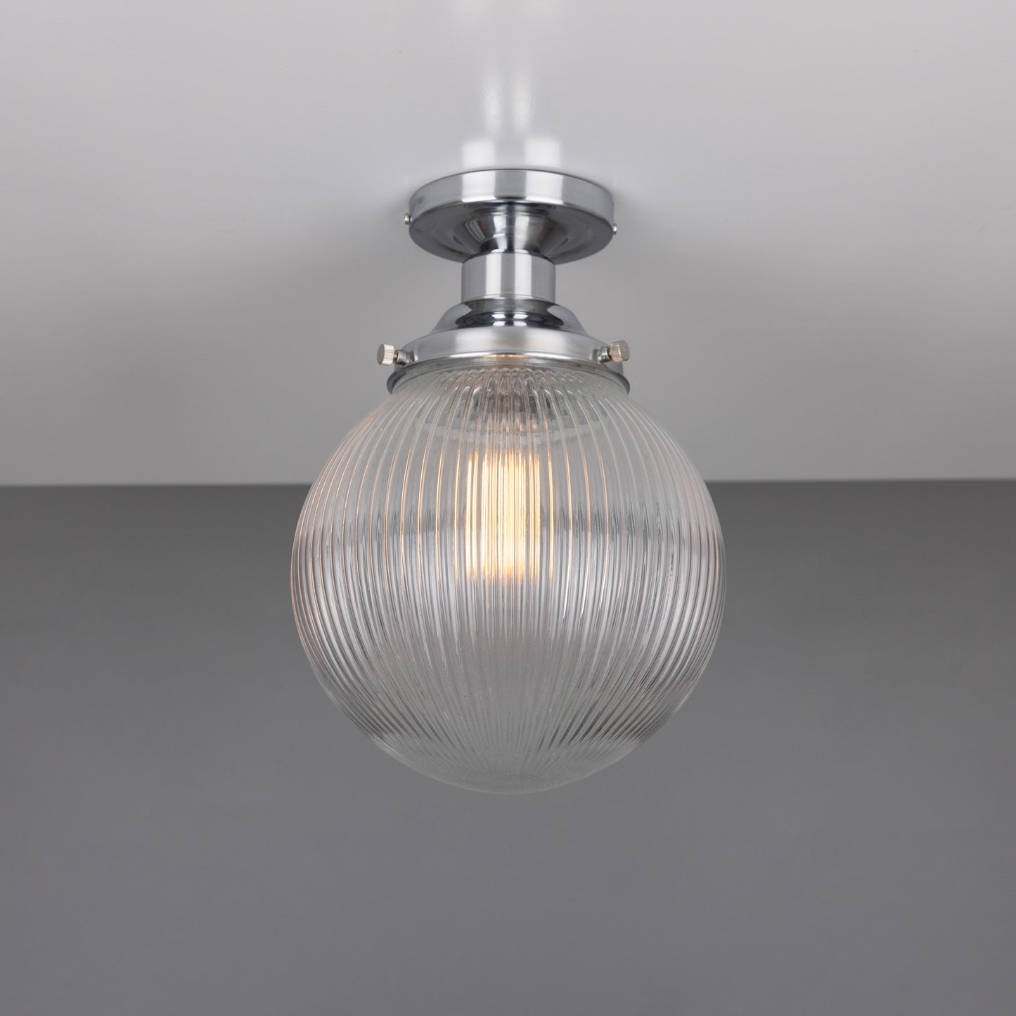 Plafonnier globe en verre prismatique Stanley 20 cm