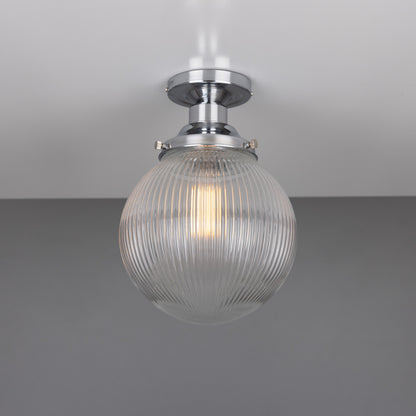Plafonnier globe en verre prismatique Stanley 20 cm