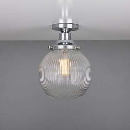 Plafonnier globe en verre prismatique Stanley 20 cm