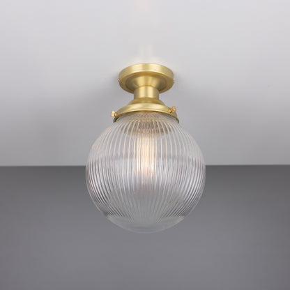Plafonnier globe en verre prismatique Stanley 20 cm