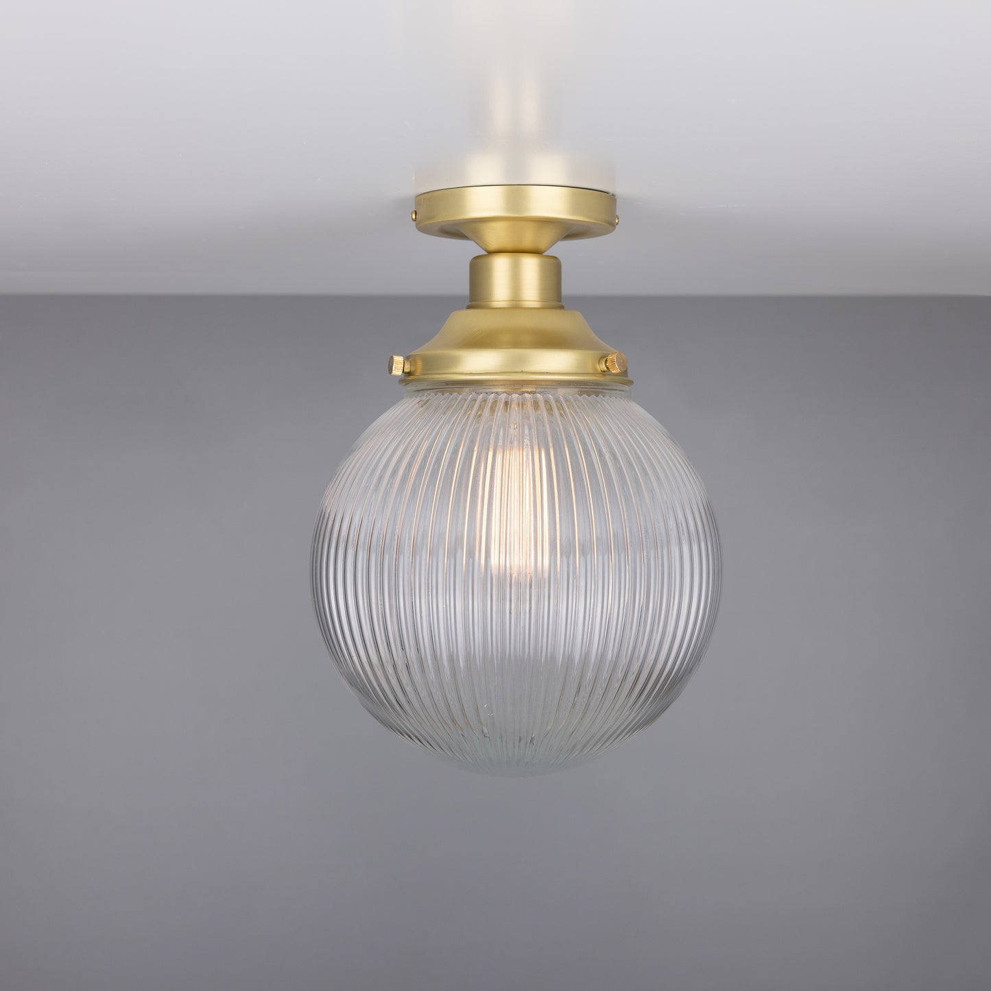 Plafonnier globe en verre prismatique Stanley 20 cm