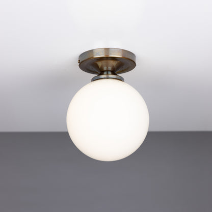 Yaounde Opal Globe Flush Ceiling Light