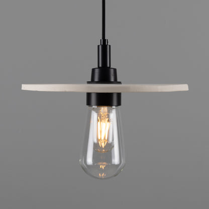 Bog Oak Organic Ceramic Disc Bathroom Pendant Light 28cm IP44