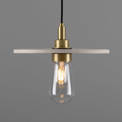 Bog Oak Organic Ceramic Disc Bathroom Pendant Light 28cm IP44