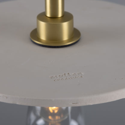 Bog Oak Organic Ceramic Disc Bathroom Pendant Light 28cm IP44