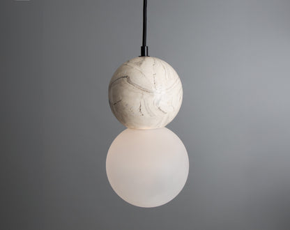 Rosa Marbled Ceramic Glass Globe Pendant Light