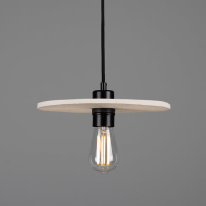 Bog Oak Organic Ceramic Disc Pendant Light