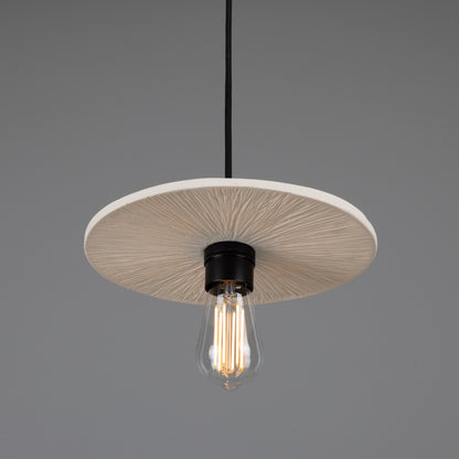 Bog Oak Organic Ceramic Disc Pendant Light
