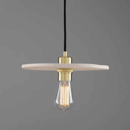 Bog Oak Organic Ceramic Disc Pendant Light