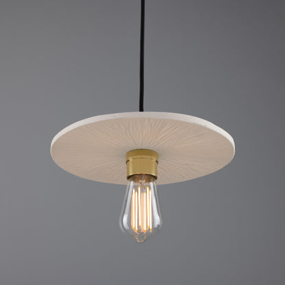 Bog Oak Organic Ceramic Disc Pendant Light