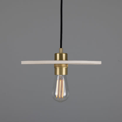 Bog Oak Organic Ceramic Disc Pendant Light
