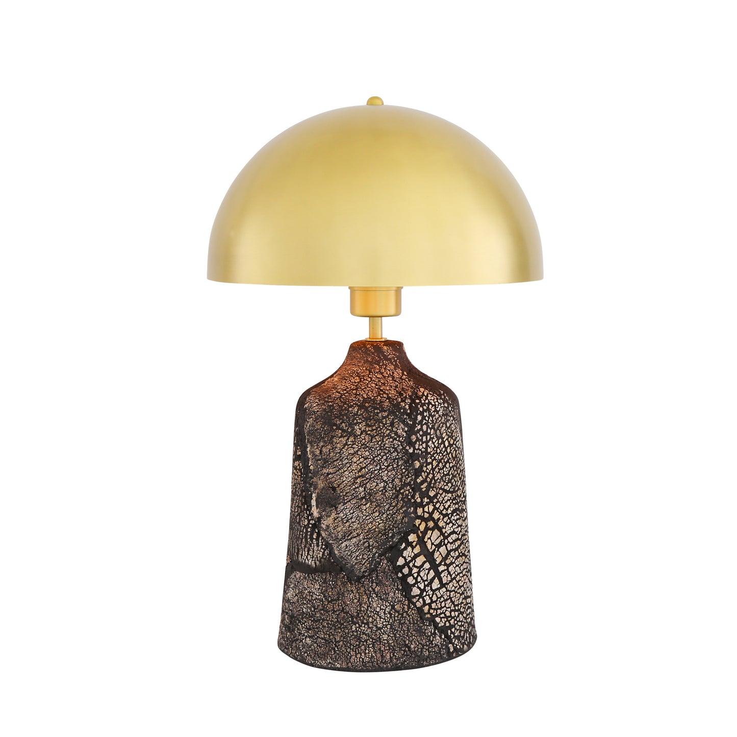 Lampe de table haute en céramique Cassia avec abat-jour en laiton