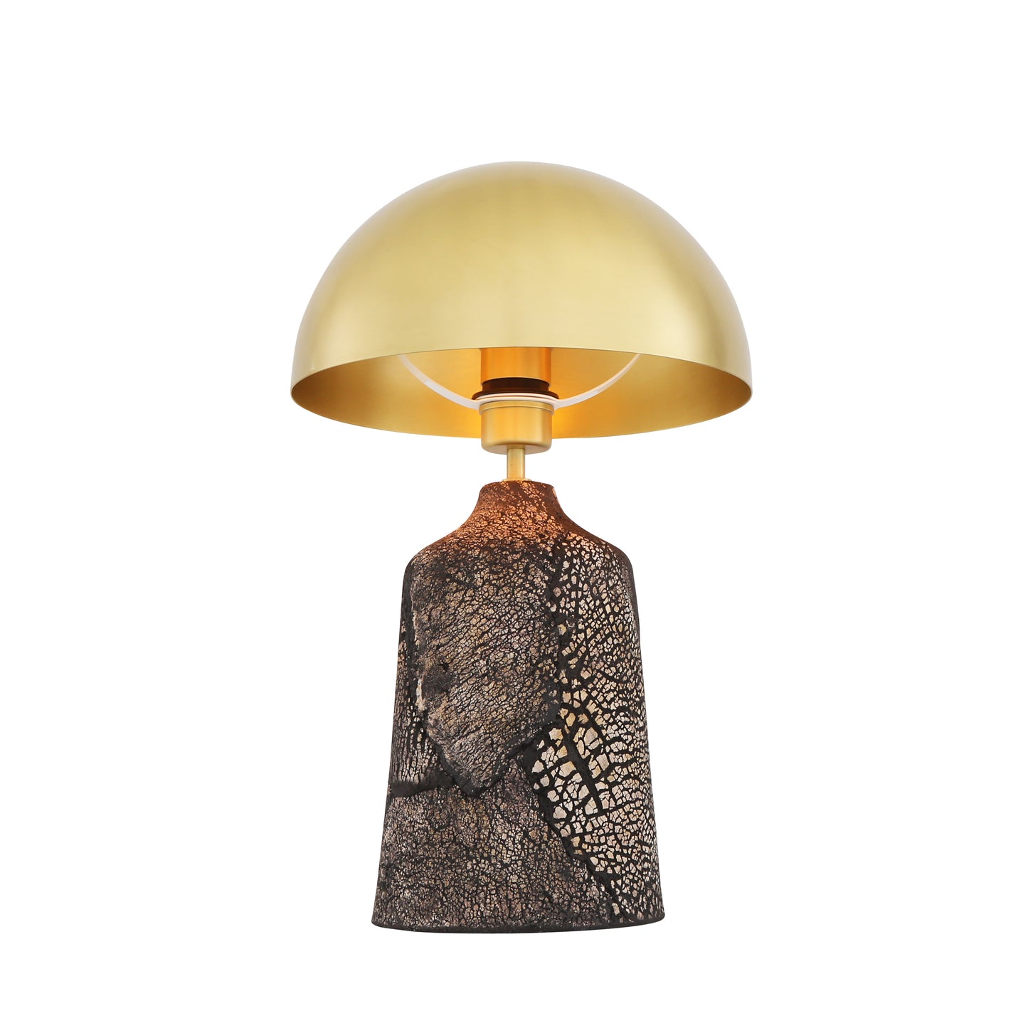 Lampe de table haute en céramique Cassia avec abat-jour en laiton
