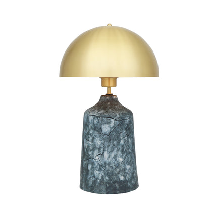 Lampe de table haute en céramique Cassia avec abat-jour en laiton
