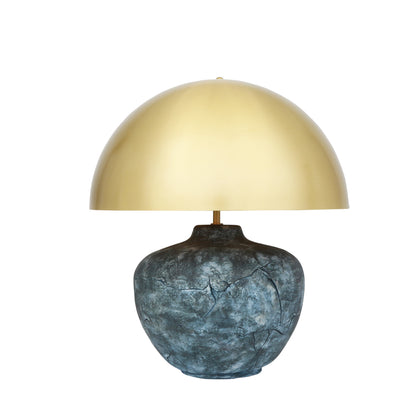 Lampe de table en céramique Lawson avec abat-jour en laiton.