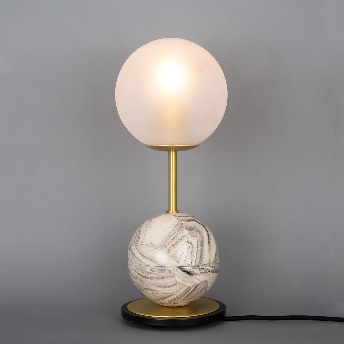 Lampe de table Zapp en verre céramique marbré