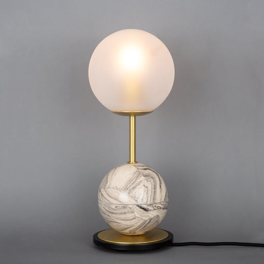 Lampe de table Zapp en verre céramique marbré