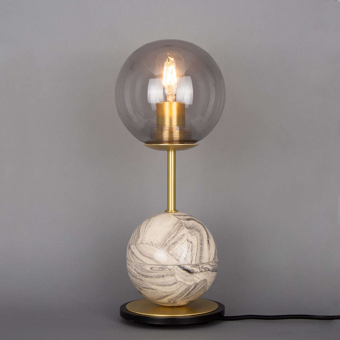 Lampe de table Zapp en verre céramique marbré