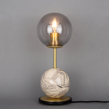 Lampe de table Zapp en verre céramique marbré
