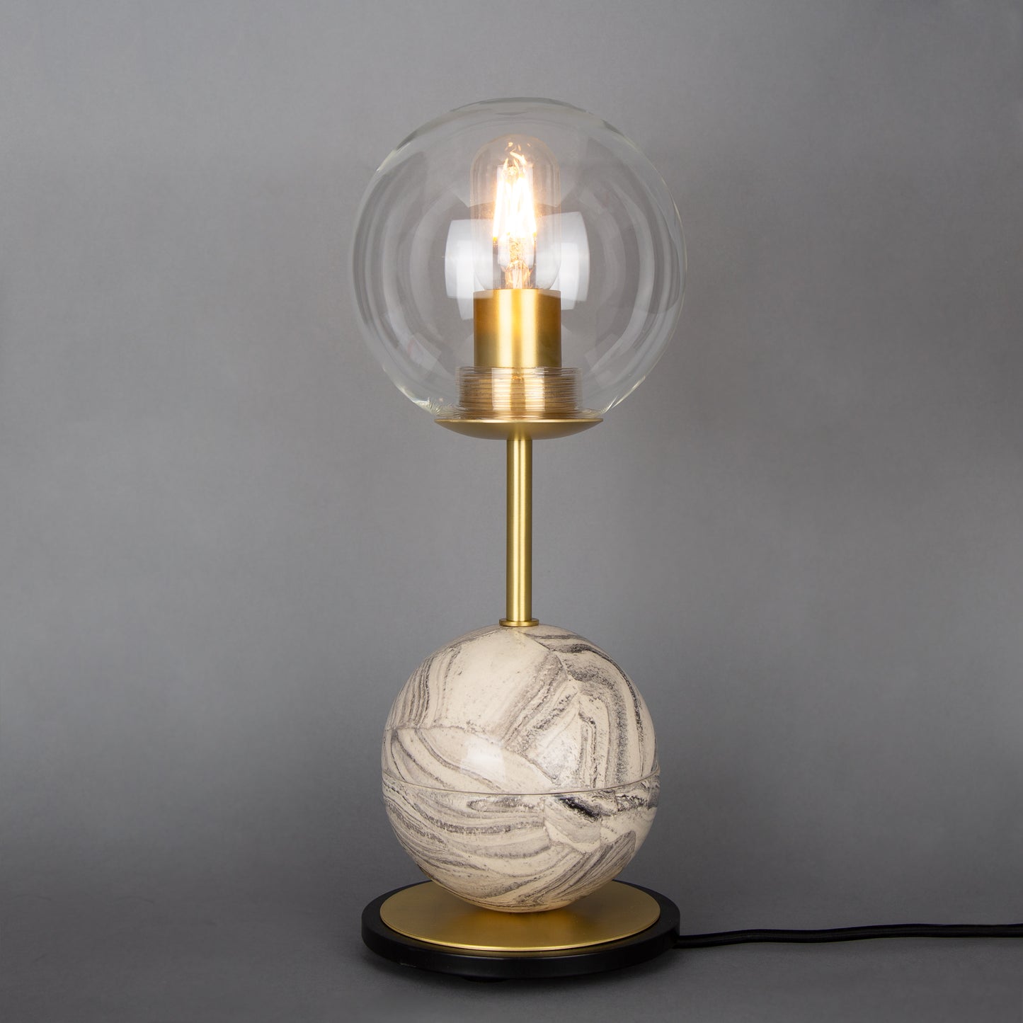 Lampe de table Zapp en verre céramique marbré