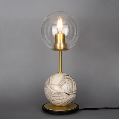 Lampe de table Zapp en verre céramique marbré