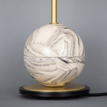 Lampe de table Zapp en verre céramique marbré