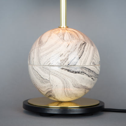 Lampe de table Byrd en céramique marbrée avec abat-jour en tissu