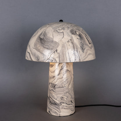 Lampe de table champignon en céramique marbrée Amanita