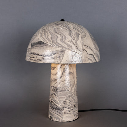 Lampe de table champignon en céramique marbrée Amanita