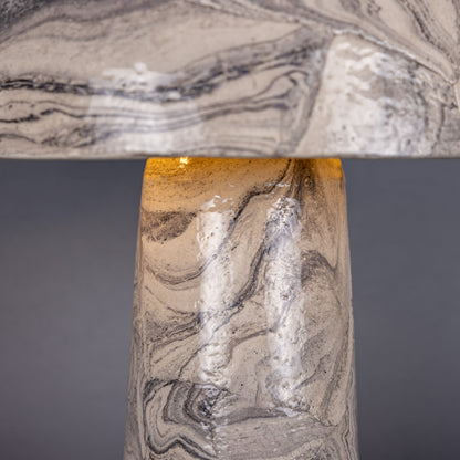 Lampe de table champignon en céramique marbrée Amanita