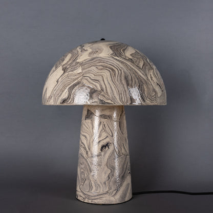 Lampe de table champignon en céramique marbrée Amanita