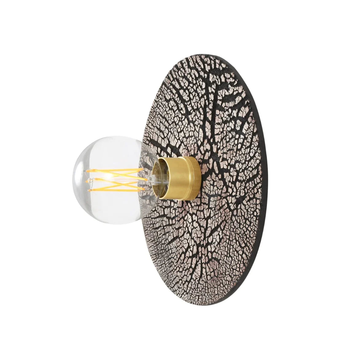 Bog Oak Organic Ceramic Disc Wall Light