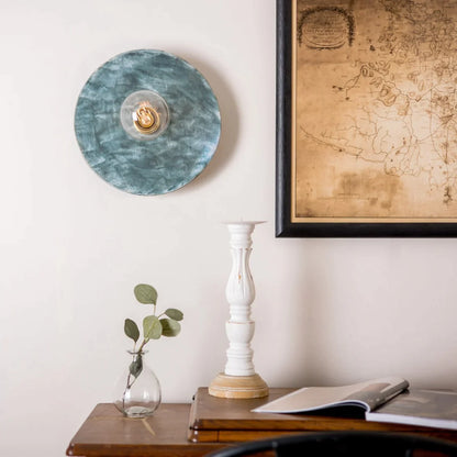 Bog Oak Organic Ceramic Disc Wall Light