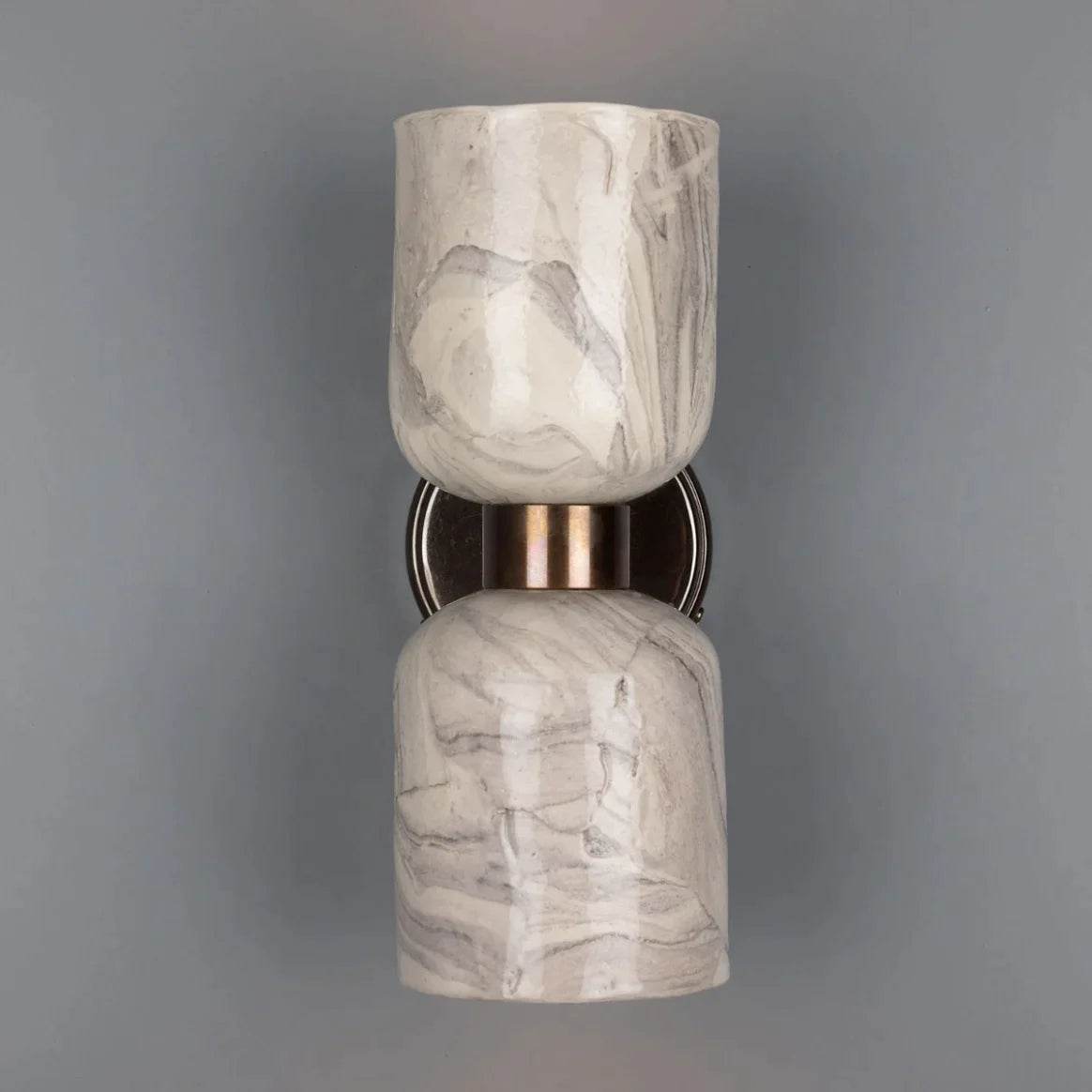 Sakura Double Ceramic and Brass Wall Light