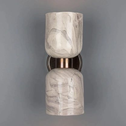 Sakura Double Ceramic and Brass Wall Light