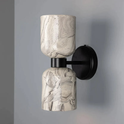 Sakura Double Ceramic and Brass Wall Light