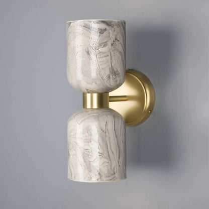 Sakura Double Ceramic and Brass Wall Light