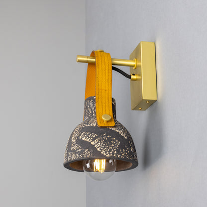 Nagi Organic Ceramic Wall Light with Rescued Fire-Hose Strap