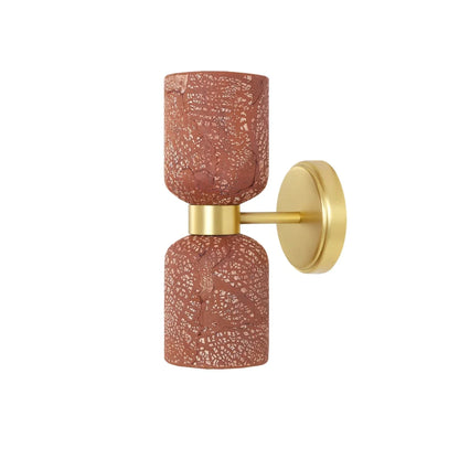 Sakura Double Ceramic and Brass Wall Light