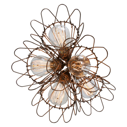 Praia Cage Pendant Cluster, Five Light