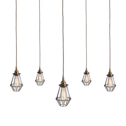 Praia Cage Pendant Cluster, Five Light