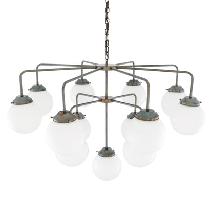 Rome Mid-Century Three-Tier Globe Chandelier, 13-Light
