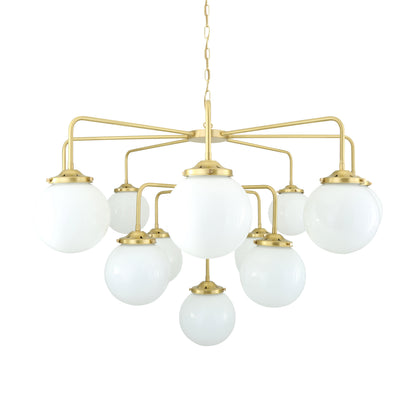 Rome Mid-Century Three-Tier Globe Chandelier, 13-Light
