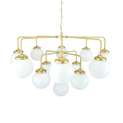 Rome Mid-Century Three-Tier Globe Chandelier, 13-Light