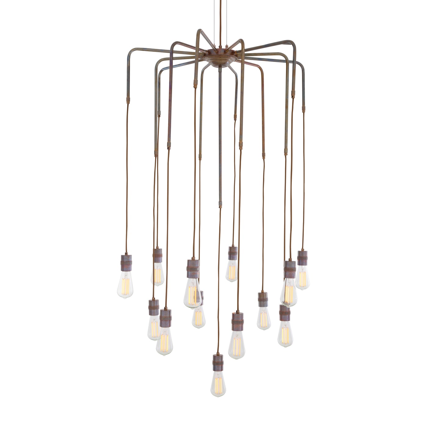 Lustre Sela moderne en laiton, 13 lumières
