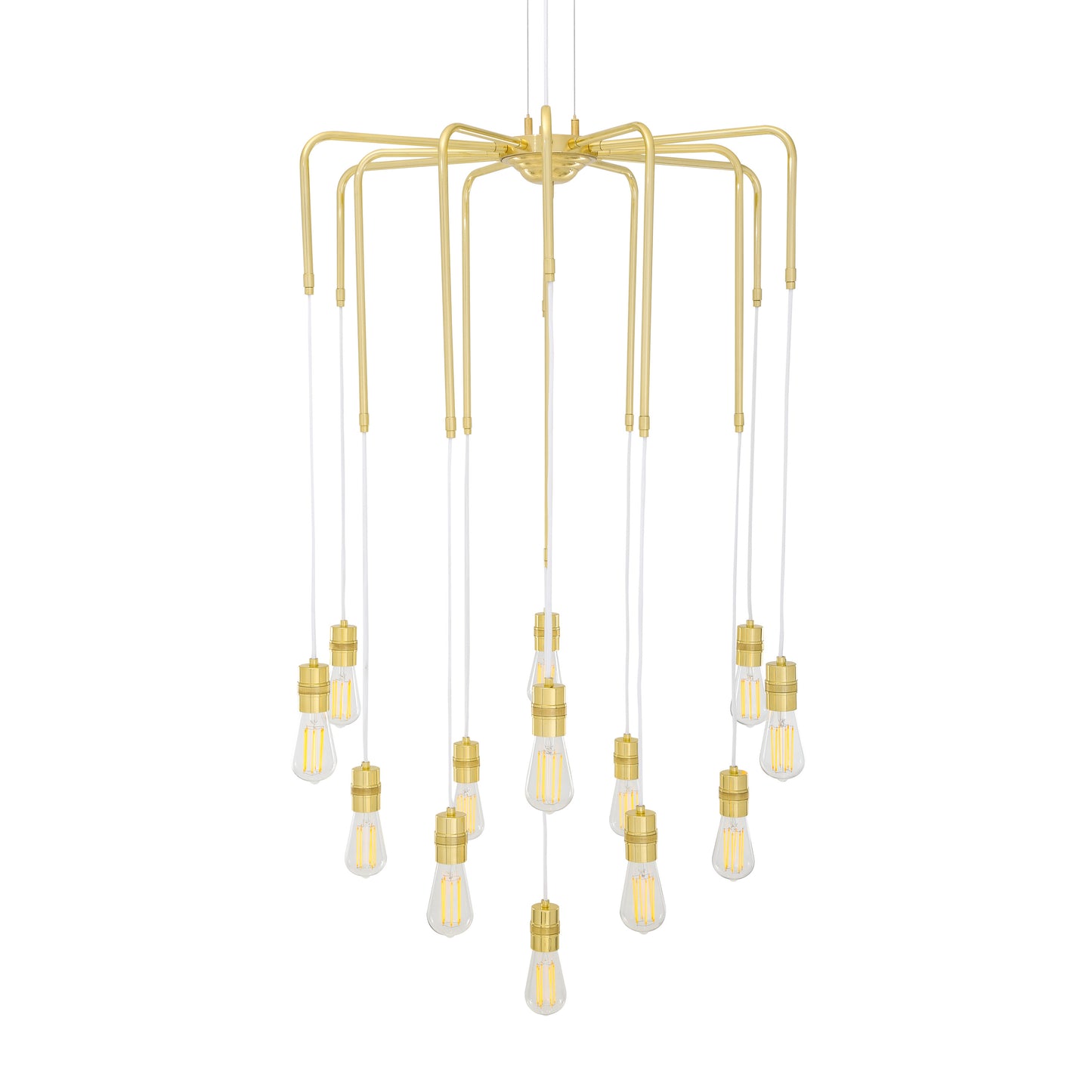 Lustre Sela moderne en laiton, 13 lumières