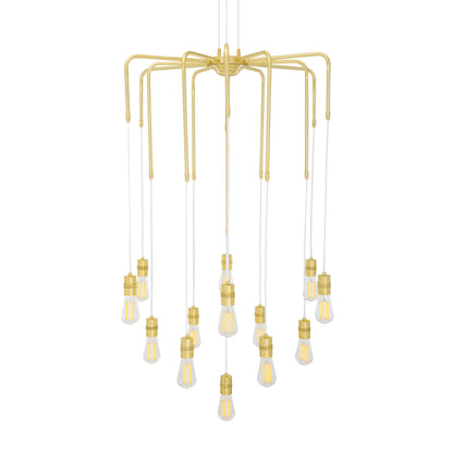 Lustre Sela moderne en laiton, 13 lumières