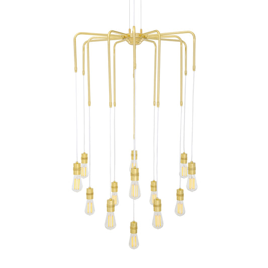 Lustre Sela moderne en laiton, 13 lumières