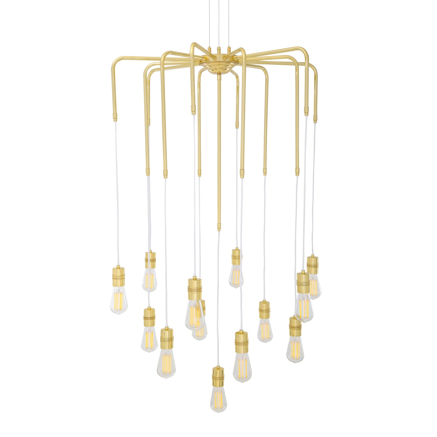 Lustre Sela moderne en laiton, 13 lumières