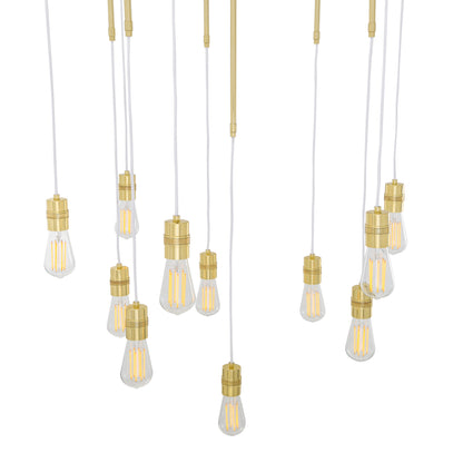 Lustre Sela moderne en laiton, 13 lumières